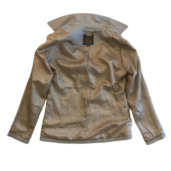 Vintage Green/Brown/White Houndstooth Print Button Down Skirt Suit (Small/Med) - Picture 4 of 12